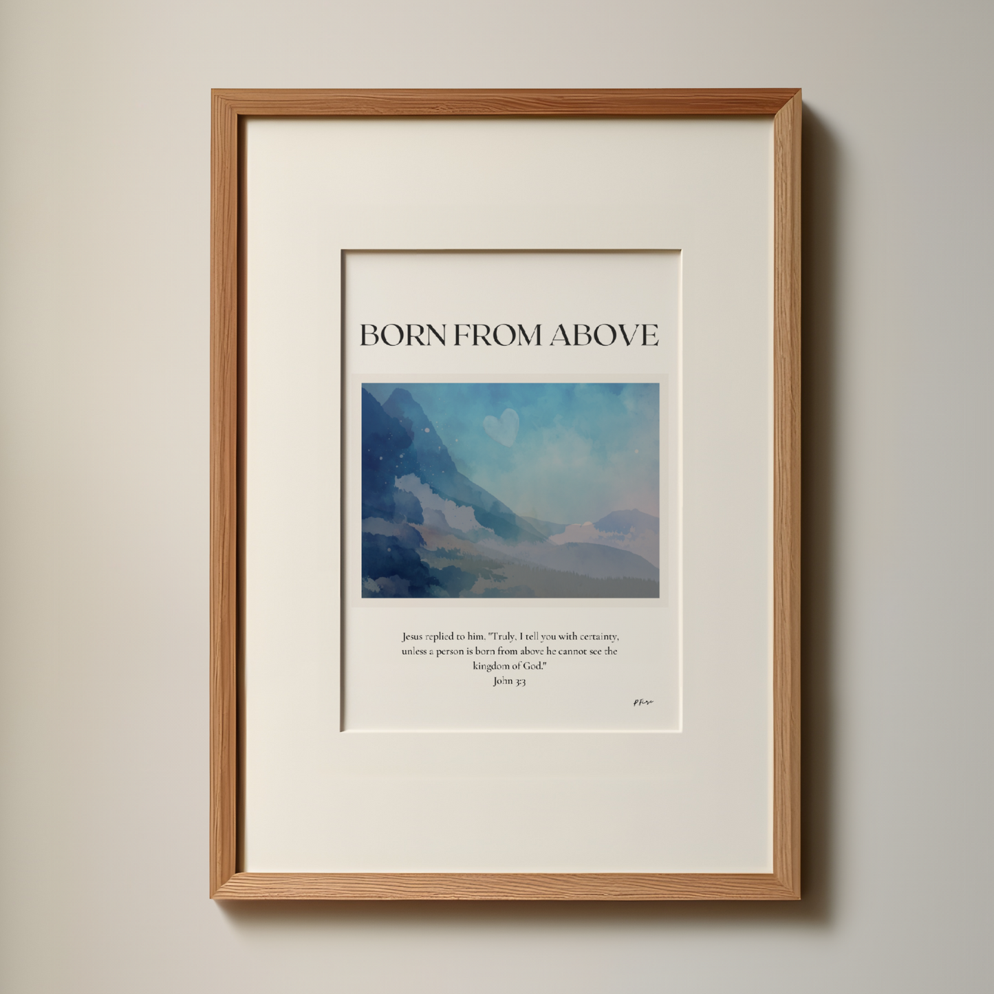 Born From Above: Christian Wall Art - Modern Home Decor & Faith Print